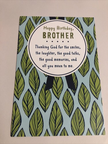 Happy Birthday Brother Thanking God For The Smiles Religious 5”x7” Greeting Card - Picture 2 of 7