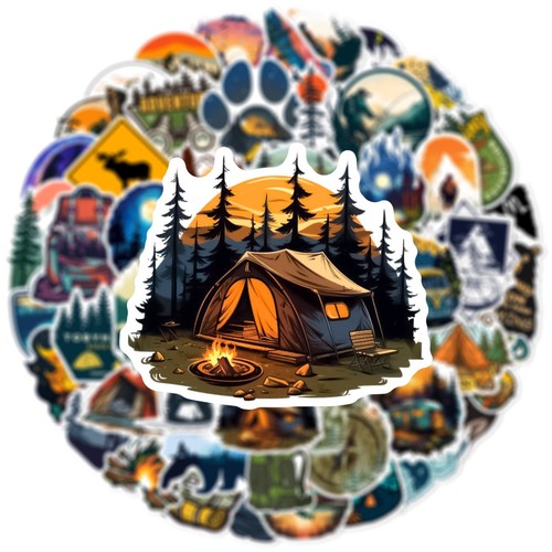50X Outdoor Camping Vinyl Decal Graffiti Sticker Bomb Skate Laptop Guitar UK NEW - Picture 12 of 15