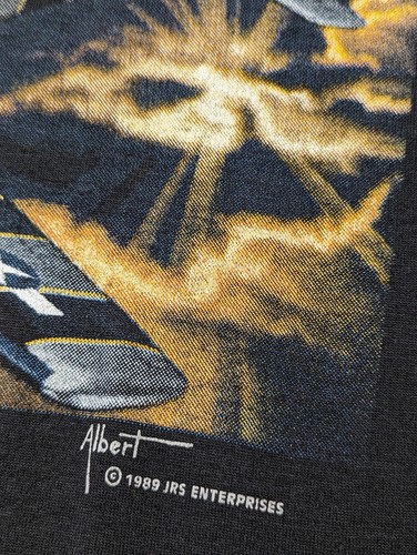 Vtg P-51 Mustang Large T-Shirt 1989 Screen Stars 50/50 USA Albert JRS Single Sti - Picture 7 of 9