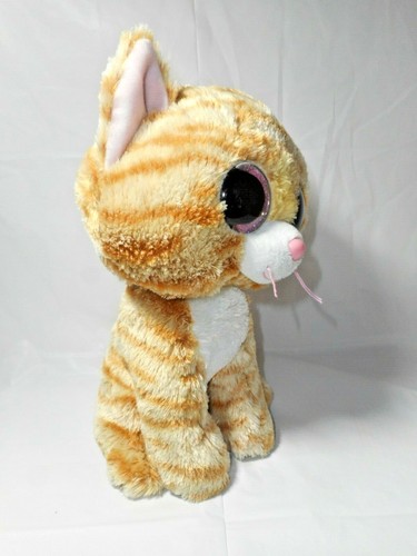 Ty Beanie Boos 9 Zoll Tabitha die hellbraun gestreifte Katze Plüsch nicht mehr produziert sanft benutzt 2014 - Bild 3 von 12