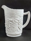 Vintage IMPERIAL GLASS Co Milk Glass 16 oz Pitcher Grapevine Pattern Excel Cond
