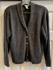 shawl collar cardigan - L - dark gray heather - Wasserman