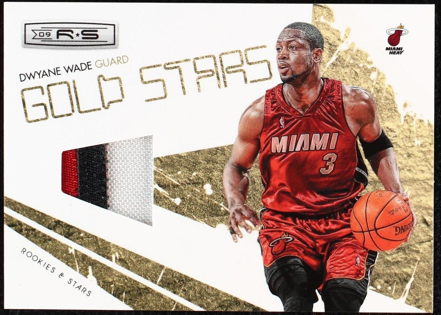 2009-10 Panini Rookies & Stars - Gold Stars Dwyane Wade #1 Materials ...