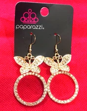 Paparazzi Paradise Found  🦋 BUTTERFLY 🦋 Gold Earring  🔥 NWT 🔥 LQQK