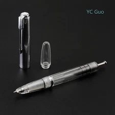 2018 Model Wing Sung 601 Vacuum Pump Transparent Clear Fountain Pen Fine Nib  