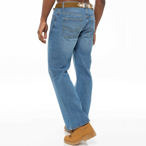 Uomo Jeans Bootcut Gamba Larga a Zampa Pantaloni Denim Casual Regular Taglia UK - Afbeelding 8 van 18