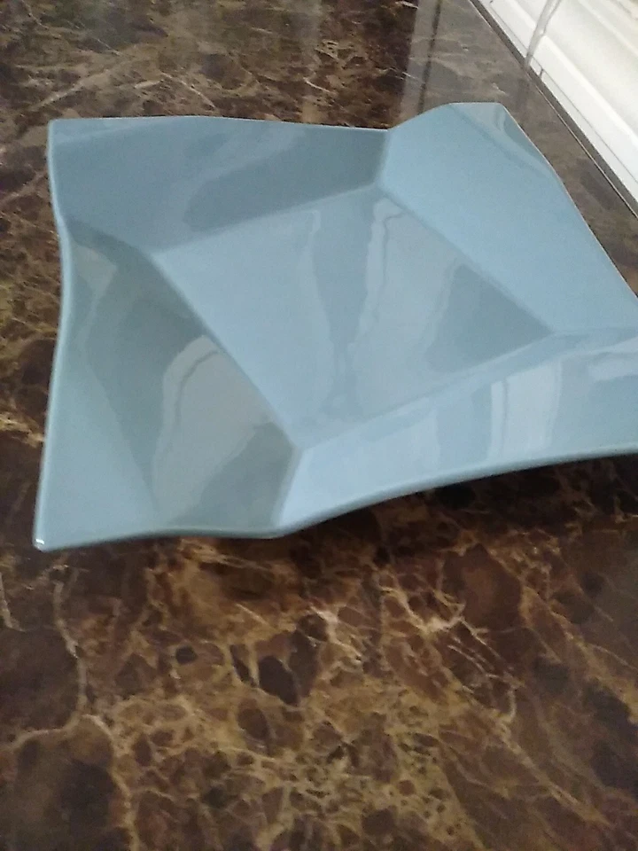 Pier 1 DIAMOND FOLD BLUE Square Serving Platter  - Image 2 of 4