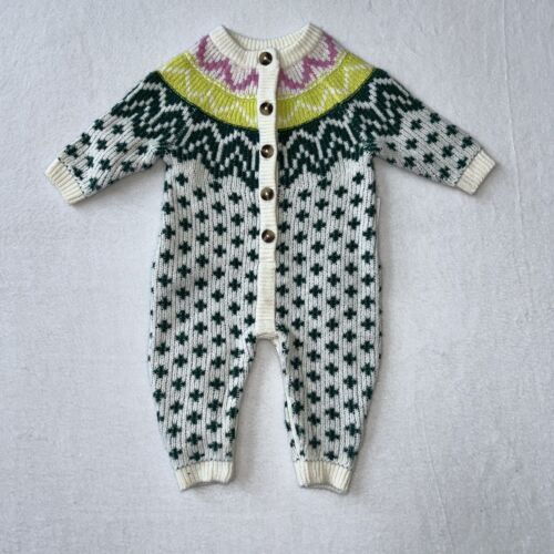 Old Navy Girls 0-3 Mos Sweater Romper Baby NWT Fair Isle Holiday Winter