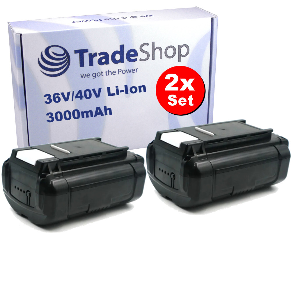 2x Li-ion Akku 36V/40V / 3000mAh für Ryobi RY40480 RY40502B RY40503BTL RY40540