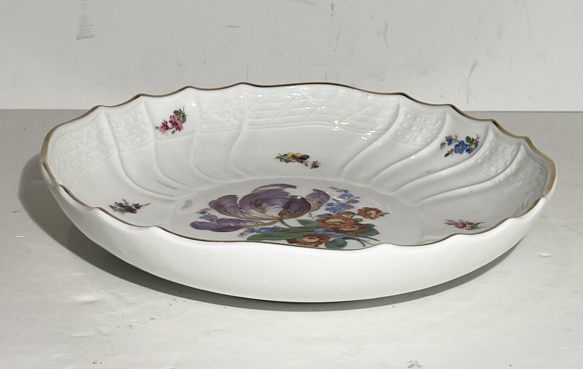 Vintage MEISSEN 1000 Jahre 1929 Serving Bowl Scattered Flowers | eBay