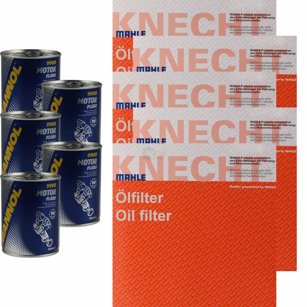 5X Original Mahle / Knecht ÖLfilter OX 150D1 + 5X SCT Motor Flush MotorspüLung-image