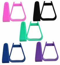 STURDY Light Wt PLASTIC STIRRUPS FOR WESTERN TRAIL PLEASURE SADDLE Kids- Colors 