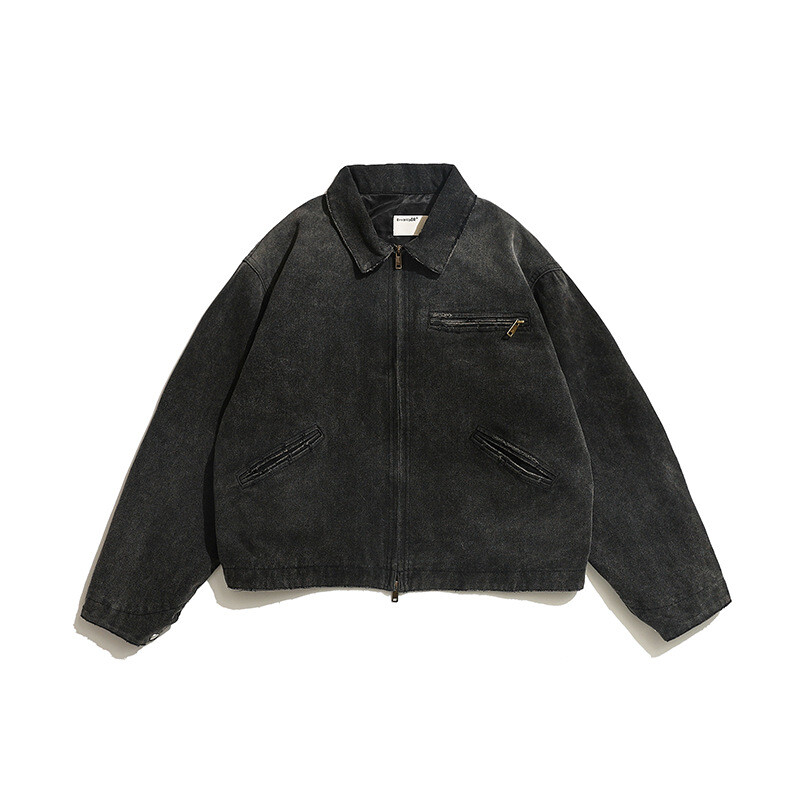 Autumn Spring Retro Style Mens 100% Cotton Short Coat Work Jacket