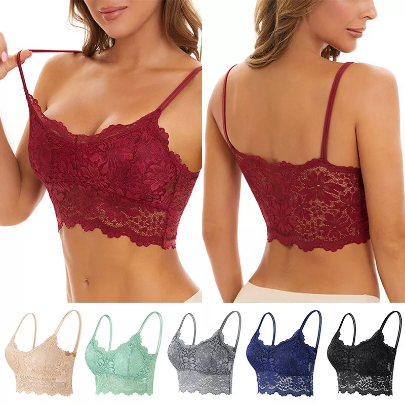 Women Lace Bra Top Bralette Sexy Underwear Vest Hollow Out Wireless  Seamless Bra