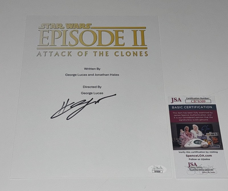 HAYDEN CHRISTENSEN SIGNED STAR WARS EPISODE II ATTACK OF THE CLONES SCRIPT JSA