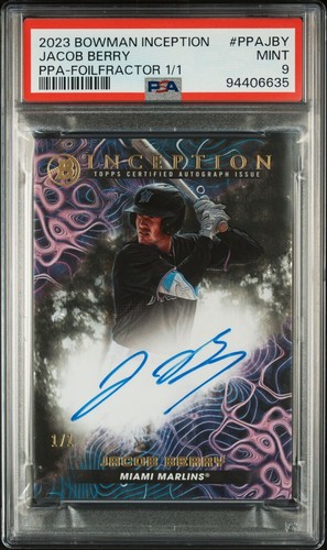 2023 Bowmnan Inception Jacob Berry Primordial Prospect Foilfractor Auto 1/1 PSA9