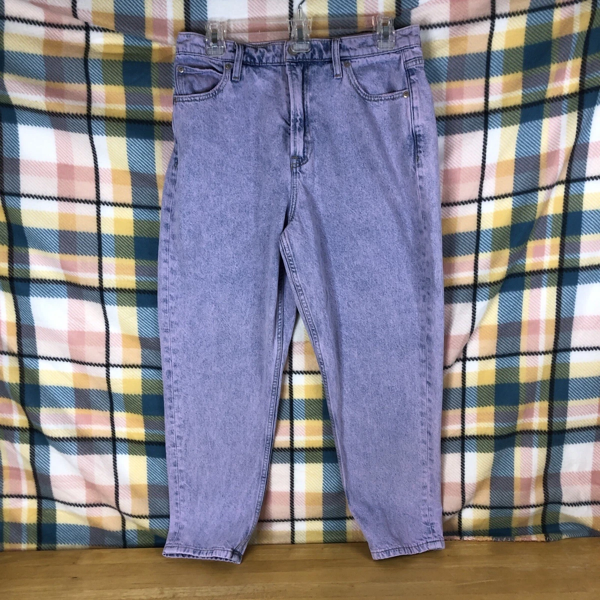 Gap Mom Jeans High Waisted Light Washed Retro Style Purple Pink Sz 10 30 30x30