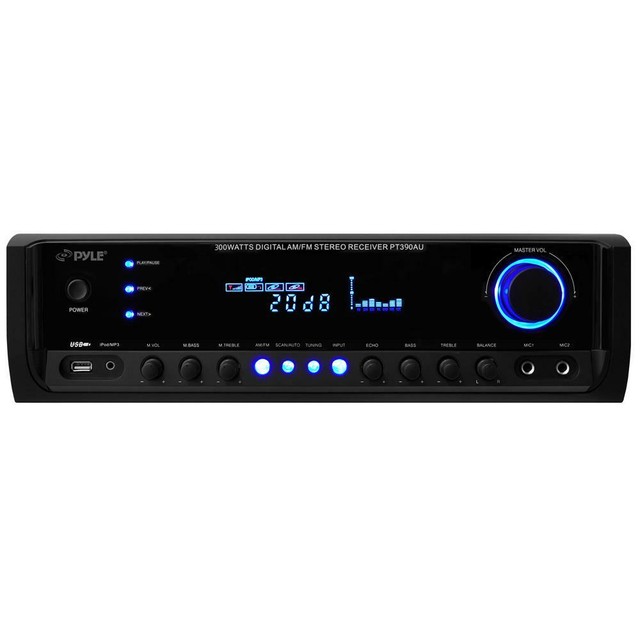 Pyle Home 200 Watt Digital Home Stereo Receiver System with USB Flash
