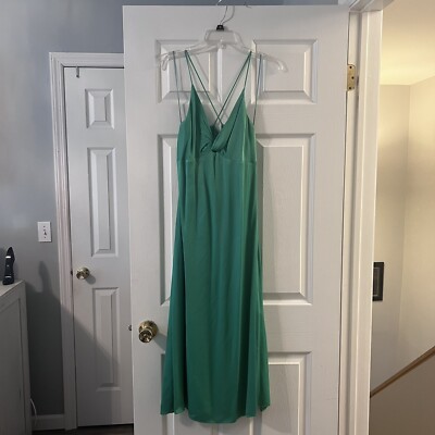 Zara Kelly Green Knotted Slip Dress Size Small | eBay Zara Kelly Green Knotted Slip Dress Size Small | eBay
