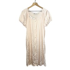 Vintage Vtg Vandemere Lace Applique Button Pink Midi Nightgown Size Medium
