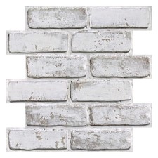 3D Faux Brick Wall Panels Peel and Stick, 10 Pcs of 12"X12", Small Size Fake ...