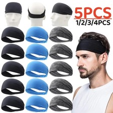 New 5 Pack Sports Headbands Moisture Wicking for Men  Women Workout Sweatbands