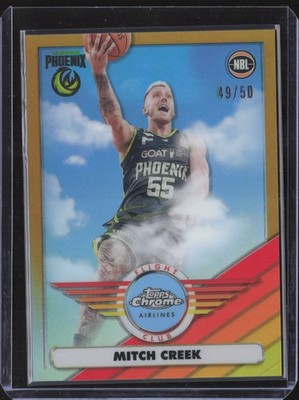 2022-23 Topps Chrome NBL #FC-13 Mitch Creek Flight Club Gold Refractor #/50
