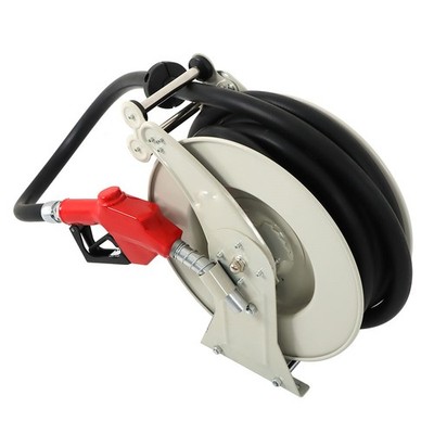 33' × 1'' Fuel Hose Reel With Auto Refueling Gun Retractable Diesel Hose Reel
