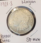 * 1921 S * BETTER DATE SAN FRANCISCO MINT 90% MORGAN SILVER DOLLAR #A41