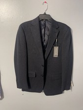 Michael Kors Men's Classic Fit Solid Textured Sport Coat Navy Blazer