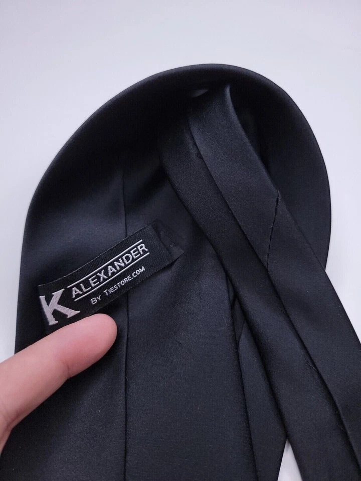 Corbata formal para hombre K Alexander 57"Lx4"W corbata negra Foto 4 de 4