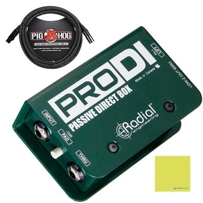Radial Engineering ProDI Passive Instrument Direct Box Bundle w/Pig Hog Mic C...