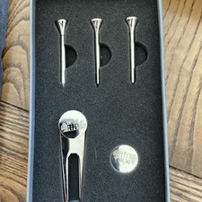 Macallan Golf Accessory Set Silver Metal Tees Divot Tool Ball Marker 4-Piece
