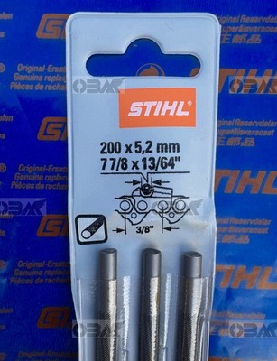 3 PAK STIHL Genuine 13/64 or 5.2mm Chainsaw Files (3PAK)  # 5605 773 5203