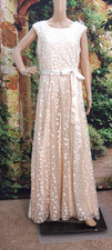 Tahari Ivory 3D Floral Gown size 14