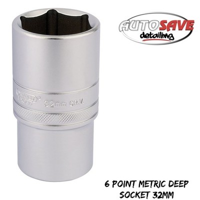Draper-Expert 6 Punkt metrisch tiefe Steckschlüssel, 1/2'' Vierkant Dr., 32mm