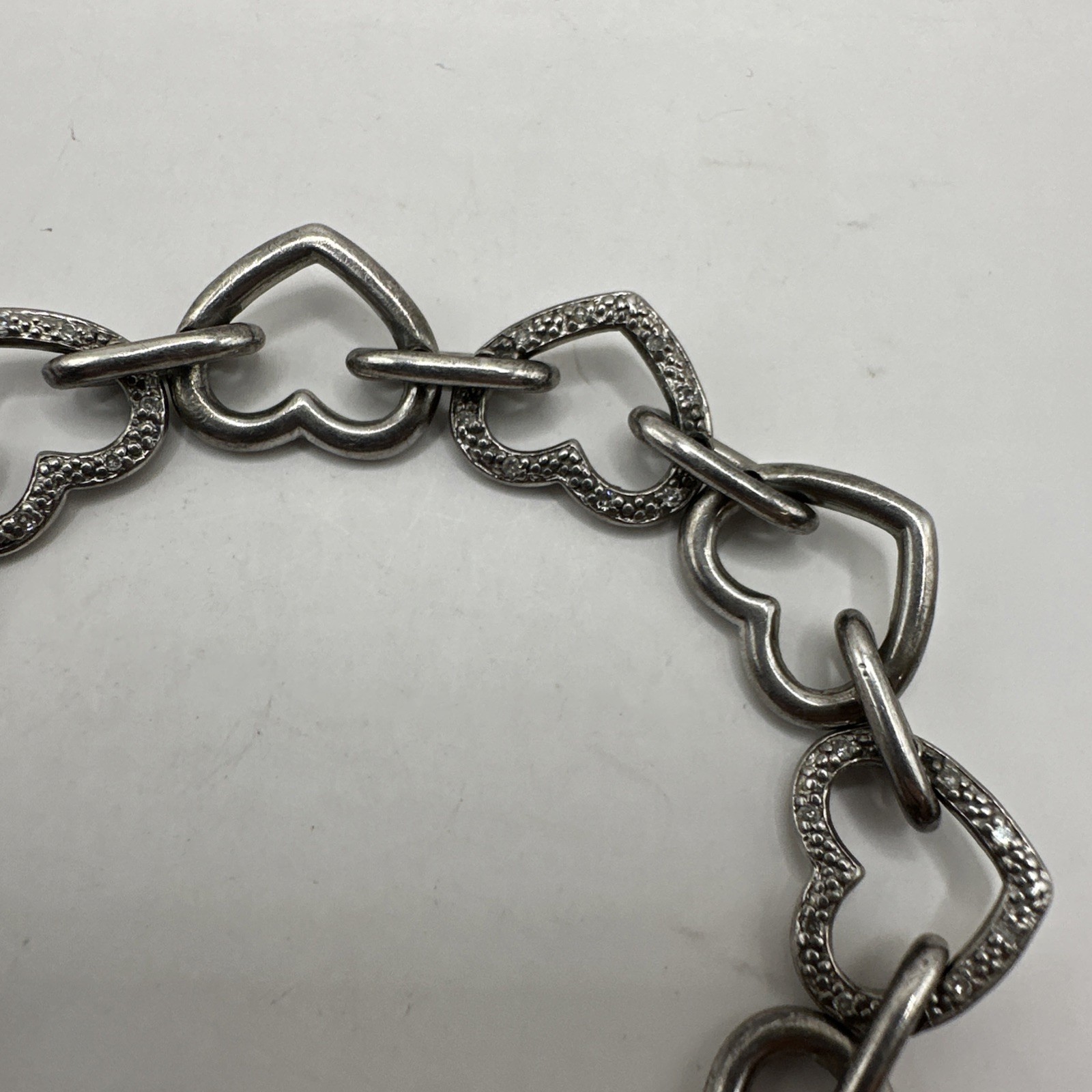 Affinity Diamond Chip Heart Link QVC Sterling Sil… - image 7