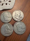 Franklin Half Dollars Lot Of (4) 1952, 1956, 1960, 1963