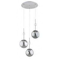 HäNgelampe 3-Flammig Glas Silber Modern Elegant E14 L:33 Cm Pendelleuchte KüChe
