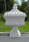 JEANETTE MILK GLASS WEDDING CANDY DISH ON PEDESTAL COVERED LID  MCM 1950’s