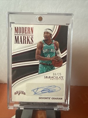 2020-21 Immaculate Collection Devonte  Graham #IMO Modern Marks Auto /25 SPURS