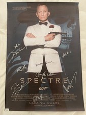SPECTRE Daniel Craig 007 James Bond Cast Multi- Signed Poster Real Authentics