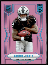 2025 Donruss Elite FOTL Pink See Back Bottom Ashton Jeanty RC /13 Las Vegas