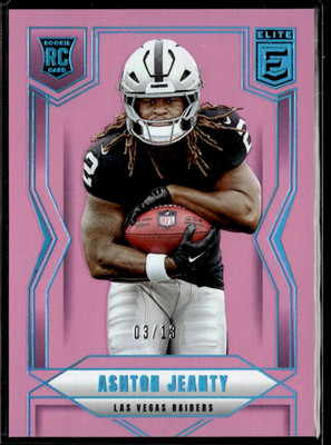 2025 Donruss Elite FOTL Pink See Back Bottom Ashton Jeanty RC /13 Las Vegas