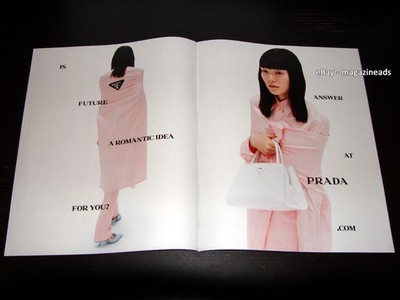 PRADA 2-Page PRINT AD Spring 2021 TAIRA GO Dialogues Campaign RAF SIMONS