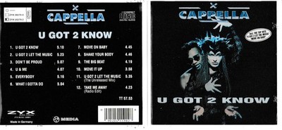 Płyta CD Cappella - U Got 2 Know 1994 I Wydanie  __________________________