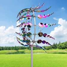 Magical Metal Windmill Wind Spinners Sculpture Catcher Outdoor Garden Steady