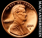 2004-S Lincoln Wheat Cent- Red Choice Gem Proof Luster #i2143