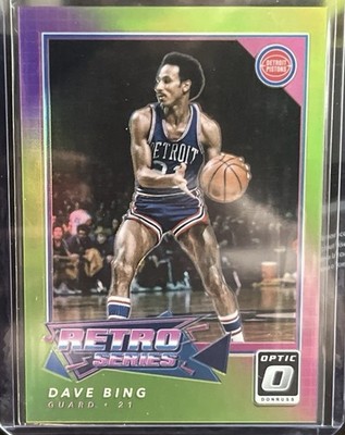 2017-18 Panini Donruss Optic - Retro Series Dave Bing #16 Lime Green Prizm /175