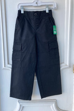 NWT GAPKids Boys' Pull-On Cargo Pants - Black - Cotton Blend - Size 6-7 S 